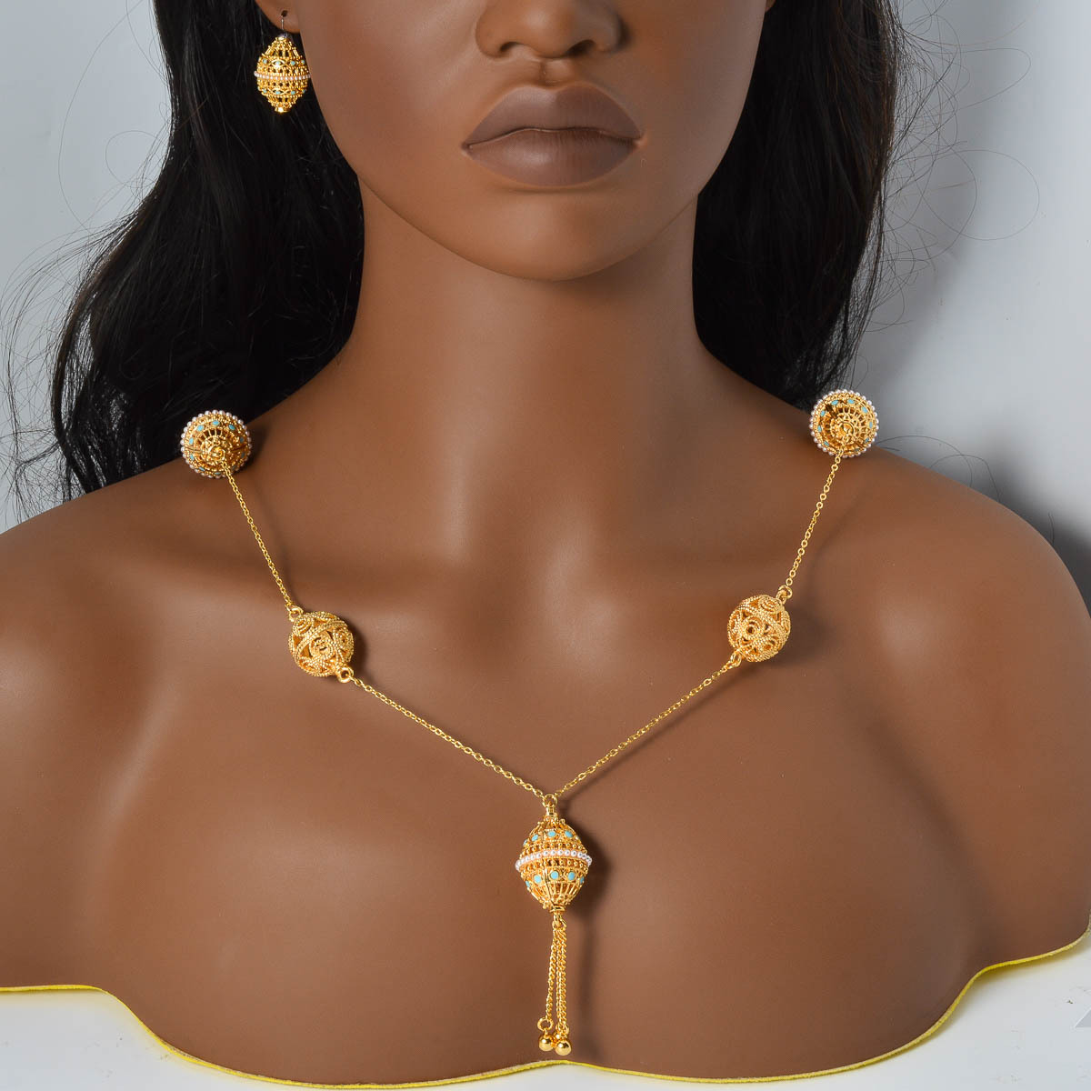 3pc Middle Eastern Style Luxurious Palace-Inspired Jewellery Set